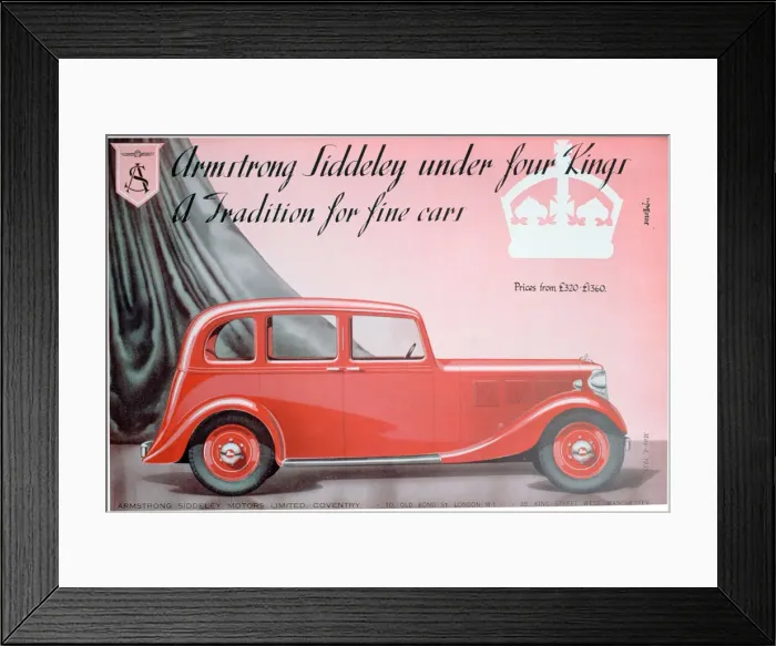 Framed Print : Armstrong Siddeley Motors advert, 1937 Framed Print : Armstrong Siddeley Motors advert, 1937