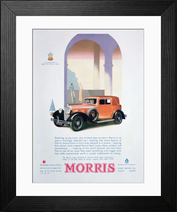 Framed Print : Advert for Morris motor cars, 1932 Framed Print : Advert for Morris motor cars, 1932