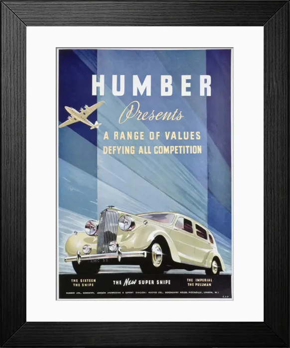 Framed Print : Advert for Humber motor cars, 1938 Framed Print : Advert for Humber motor cars, 1938