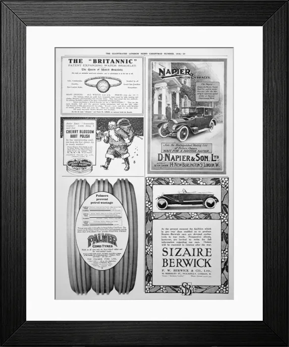 Framed Print : An advertising page in the Illustrated London News, Christmas, 1916 Framed Print : An advertising page in the Illustrated London News, Christmas, 1916