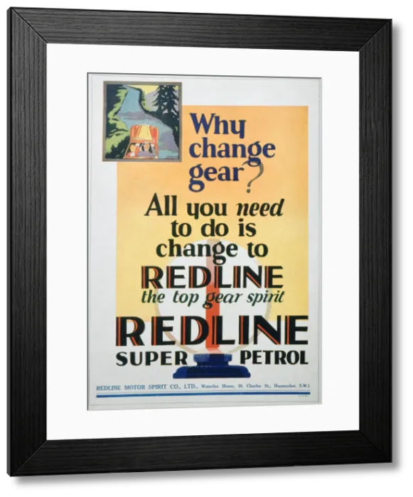 Framed Print : Red Line petrol advert, 1929 Framed Print : Red Line petrol advert, 1929