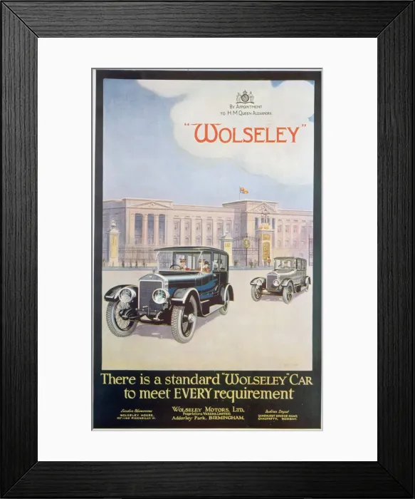 Framed Print : Advert for Wolseley motor cars, 1922 Framed Print : Advert for Wolseley motor cars, 1922