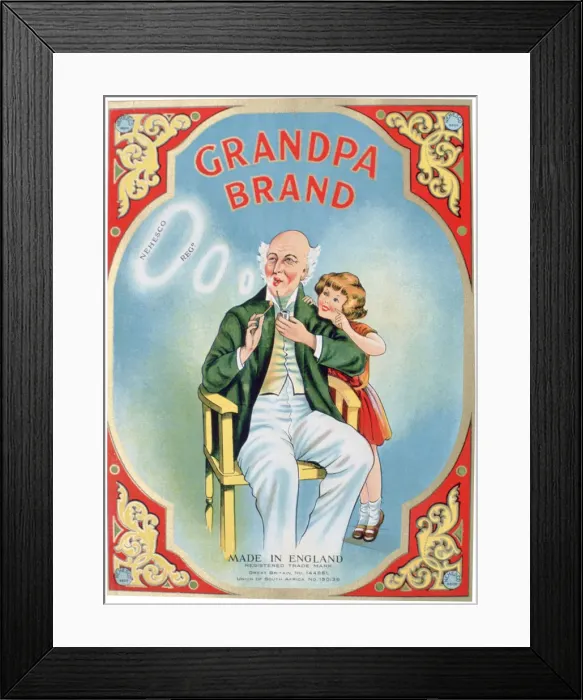 Framed Print : Advert for Grandpa Brand pipe tobacco Framed Print : Advert for Grandpa Brand pipe tobacco