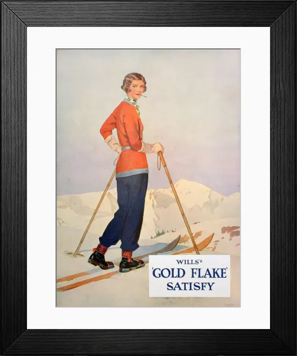 Framed Print : Advert for Wills Gold Flake cigarettes, 1930 Framed Print : Advert for Wills Gold Flake cigarettes, 1930