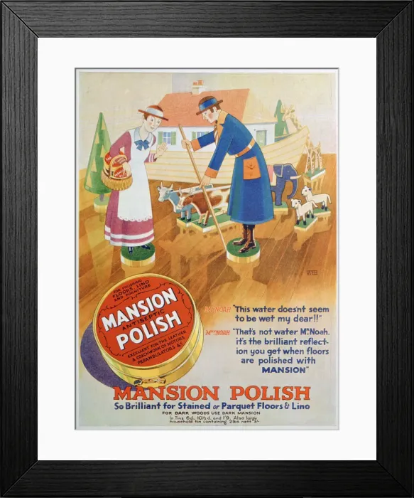 Framed Print : Advert for Mansion antiseptic floor polish, 1933 Framed Print : Advert for Mansion antiseptic floor polish, 1933