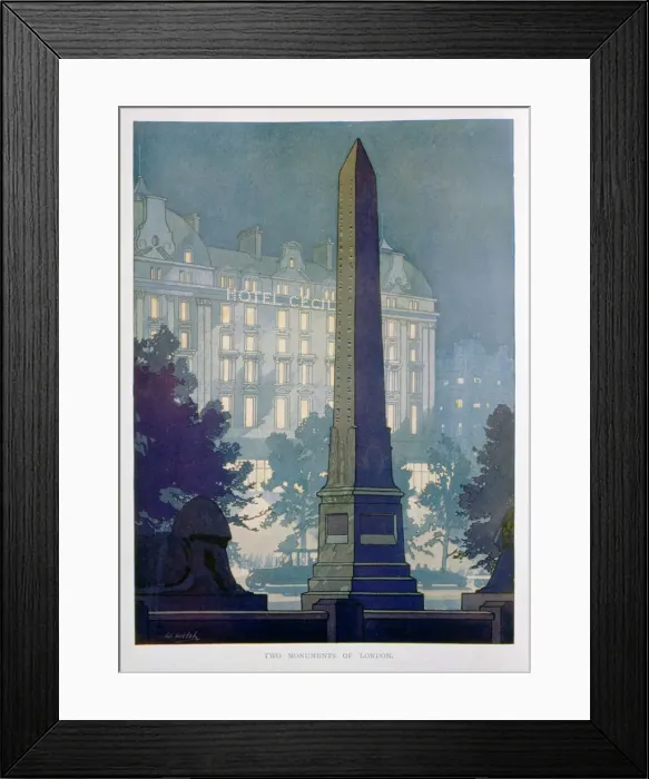 Framed Print : Two Monuments of London, advert for the Hotel Cecil, 1925. Artist: W Welsh