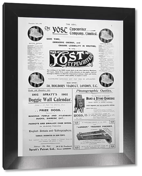 Advertising page from the King magazine, 14th December 1901