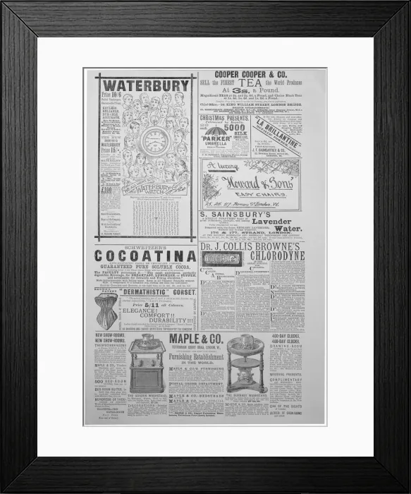 Framed Print : Advertising page from the Yuletide, Christmas annual, 1887 Framed Print : Advertising page from the Yuletide, Christmas annual, 1887
