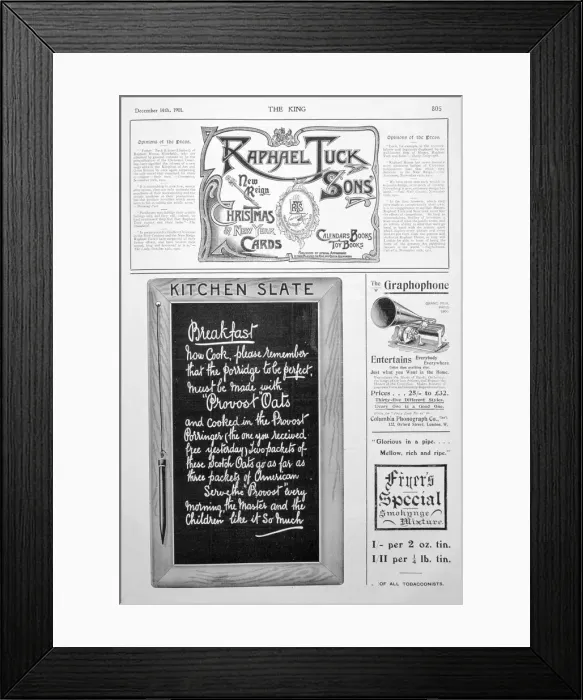 Framed Print : Advertising page from the King magazine, 14th December 1901 Framed Print : Advertising page from the King magazine, 14th December 1901