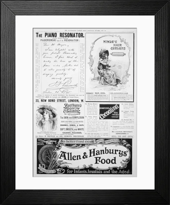 Framed Print : An advertising page in the Illustrated London News, Christmas number, 1896