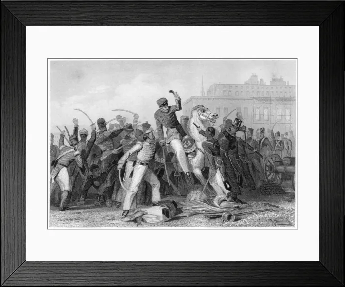 Framed Print : Death of Colonel Finnis at Meerut, 1857, (c1860) Framed Print : Death of Colonel Finnis at Meerut, 1857, (c1860)