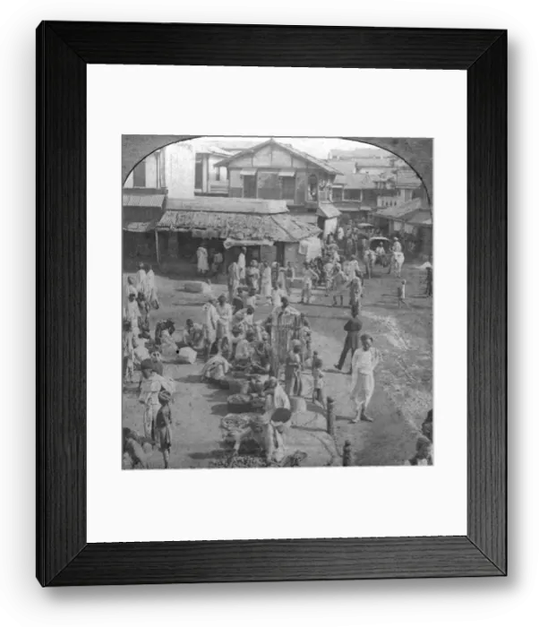 Framed Print : A market in Ahmedabad, India, 1902. Artist: BL Singley Framed Print : A market in Ahmedabad, India, 1902. Artist: BL Singley