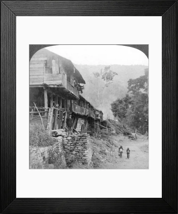 Framed Print : Native village, Teesta Bridge near Darjeeling, India, 1903. Artist: Underwood & Underwood Framed Print : Native village, Teesta Bridge near Darjeeling, India, 1903. Artist: Underwood & Underwood