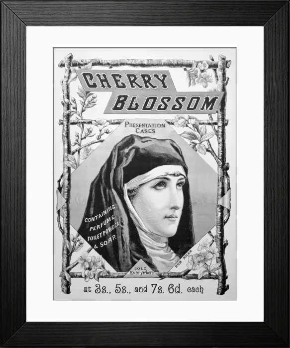 Framed Print : Advert for Cherry Blossom toiletries, 1893 Framed Print : Advert for Cherry Blossom toiletries, 1893