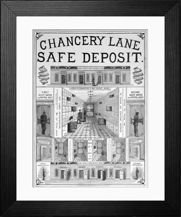Framed Print : Chancery Lane safe deposit facility, 1893 Framed Print : Chancery Lane safe deposit facility, 1893