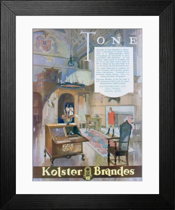 Framed Print : Advert for Kolster Brandes radio gramophones, 1930 Framed Print : Advert for Kolster Brandes radio gramophones, 1930