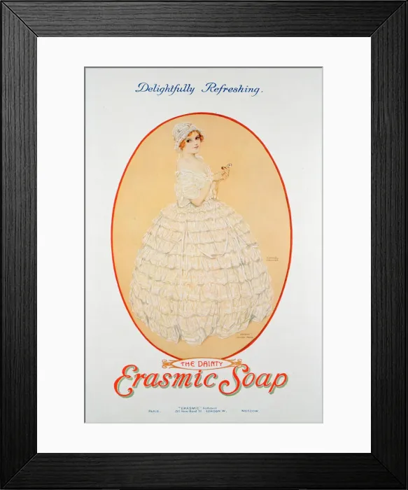 Framed Print : Advert for Erasmic soap, 1920 Framed Print : Advert for Erasmic soap, 1920