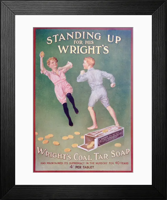 Framed Print : Advert for Wrights coal tar soap, 1909 Framed Print : Advert for Wrights coal tar soap, 1909