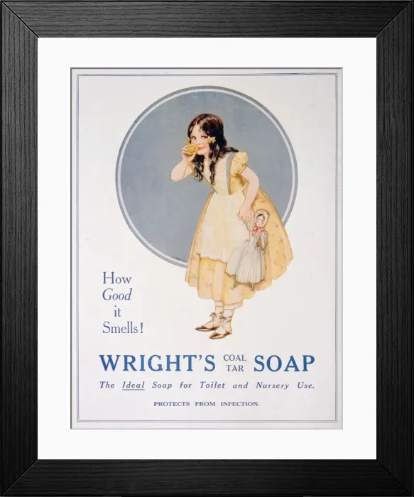 Framed Print : Advert for Wrights coal tar soap, 1923 Framed Print : Advert for Wrights coal tar soap, 1923