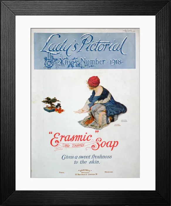 Framed Print : Advert for Erasmic soap, 1918 Framed Print : Advert for Erasmic soap, 1918