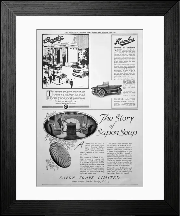 Framed Print : An advertising page in the Illustrated London News, Christmas number, 1920 Framed Print : An advertising page in the Illustrated London News, Christmas number, 1920