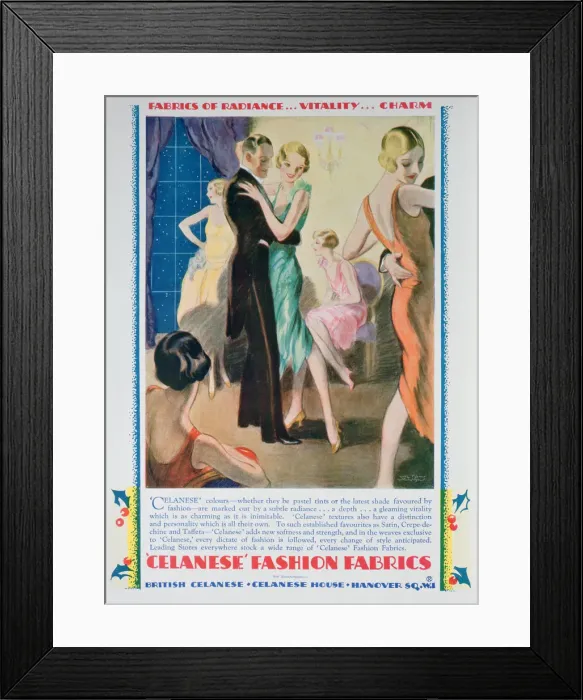 Framed Print : Advert for Celanese Fashion Fabrics, 1928 Framed Print : Advert for Celanese Fashion Fabrics, 1928