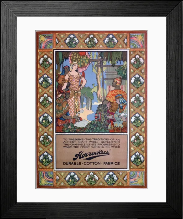 Framed Print : Advert for Horrockses fabrics, 1920 Framed Print : Advert for Horrockses fabrics, 1920