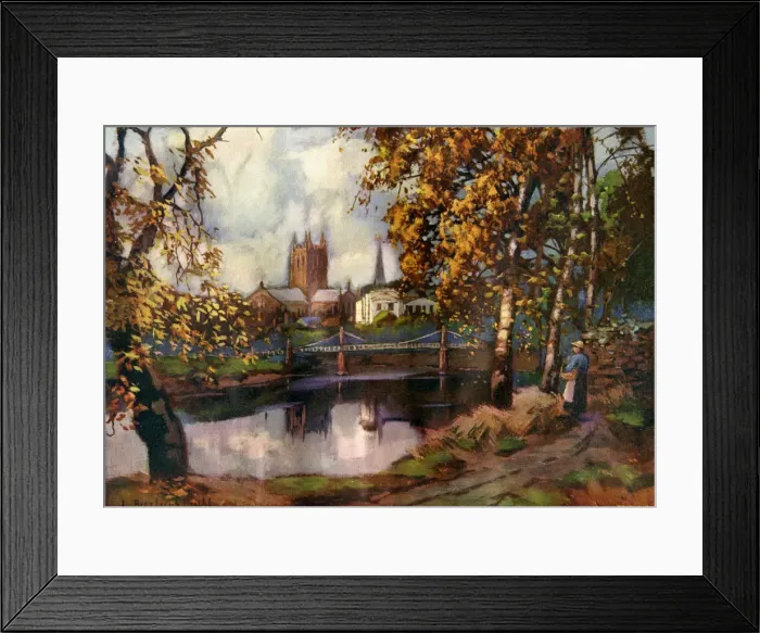 Framed Print : Hereford Cathedral, from the river walk, Herefordshire, 1924-1926. Artist: Louis Burleigh Bruhl Framed Print : Hereford Cathedral, from the river walk, Herefordshire, 1924-1926. Artist: Louis Burleigh Bruhl