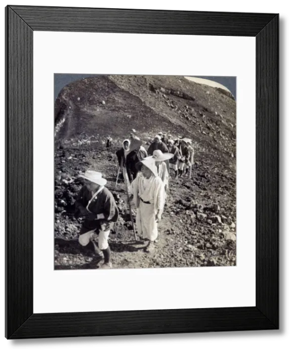 Framed Print : Pilgrims at the end of their ascent of Mount Fuji (Fujiyama), Japan, 1904. Artist: Underwood & Underwood Framed Print : Pilgrims at the end of their ascent of Mount Fuji (Fujiyama), Japan, 1904. Artist: Underwood & Underwood