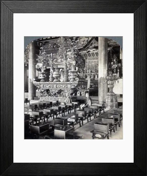 Framed Print : Buddhist priests in Ikegami Temple, Omori, Japan, 1904. Artist: Underwood & Underwood Framed Print : Buddhist priests in Ikegami Temple, Omori, Japan, 1904. Artist: Underwood & Underwood