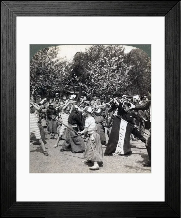 Framed Print : The warlike spirit of the Japanese youth, Tokyo, Japan, 1896. Artist: Underwood & Underwood Framed Print : The warlike spirit of the Japanese youth, Tokyo, Japan, 1896. Artist: Underwood & Underwood