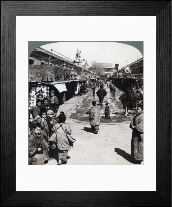 Framed Print : Asakusa Street, Tokyo, Japan, 1896. Artist: Underwood & Underwood Framed Print : Asakusa Street, Tokyo, Japan, 1896. Artist: Underwood & Underwood