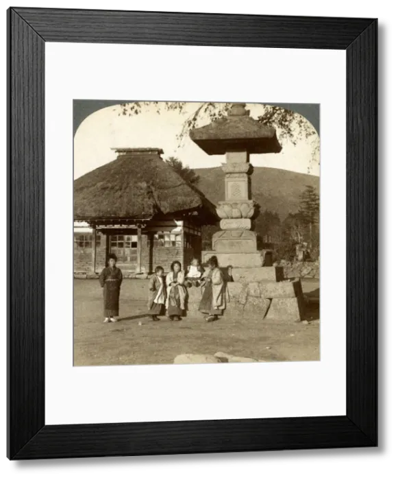 Framed Print : Children in the playground of a village school, Japan, 1904. Artist: Underwood & Underwood Framed Print : Children in the playground of a village school, Japan, 1904. Artist: Underwood & Underwood