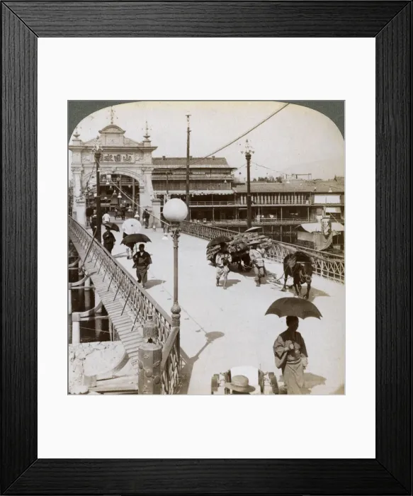 Framed Print : Looking west over the Kamo River (Kamogawa) at Shijo bridge, Kyoto, Japan, 1904. Artist: Underwood & Underwood Framed Print : Looking west over the Kamo River (Kamogawa) at Shijo bridge, Kyoto, Japan, 1904. Artist: Underwood & Underwood