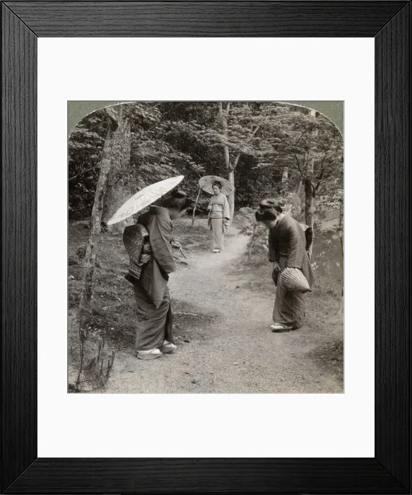 Framed Print : Women in the Kinkaku-ji Temple garden, Kyoto, Japan, 1904. Artist: Underwood & Underwood Framed Print : Women in the Kinkaku-ji Temple garden, Kyoto, Japan, 1904. Artist: Underwood & Underwood