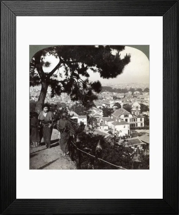 Framed Print : Looking south-east from the pine crowned heights of Suwa-yama over Kobe, Japan, 1904. Artist: Underwood & Underwood Framed Print : Looking south-east from the pine crowned heights of Suwa-yama over Kobe, Japan, 1904. Artist: Underwood & Underwood