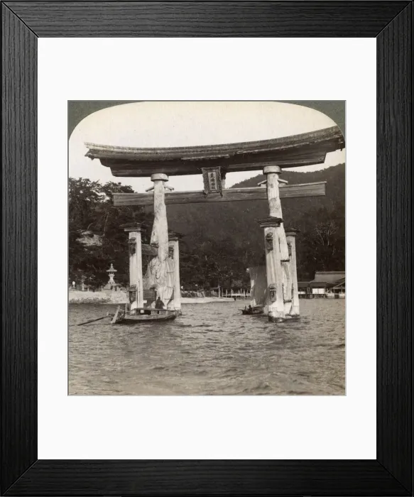 Framed Print : Sacred torii gate rising from the sea, Itsukushima Shrine, Miyajima Island, Japan, 1904. Artist: Underwood & Underwood Framed Print : Sacred torii gate rising from the sea, Itsukushima Shrine, Miyajima Island, Japan, 1904. Artist: Underwood & Underwood