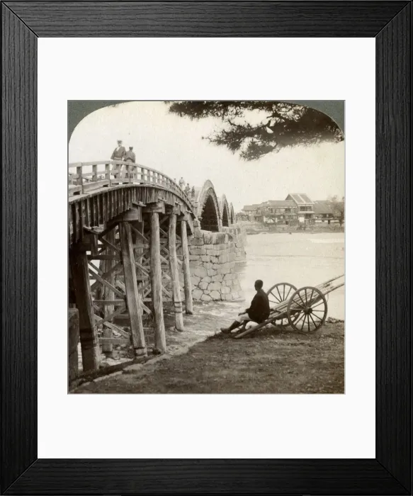 Framed Print : Kintai Bridge over the Nishiki River at Iwakuni, looking north, Japan, 1904. Artist: Underwood & Underwood Framed Print : Kintai Bridge over the Nishiki River at Iwakuni, looking north, Japan, 1904. Artist: Underwood & Underwood