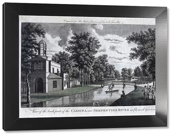 View of the back part of the Cassina and Serpentine River in Chiswick Gardens, London