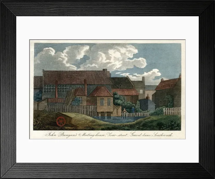 Framed Print : John Bunyans meeting house, Zoar-street, Gravel-Lane, Southwark, London, 1814 Framed Print : John Bunyans meeting house, Zoar-street, Gravel-Lane, Southwark, London, 1814