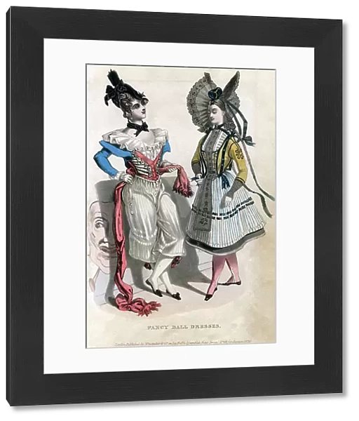 Fancy ball dresses, 1830