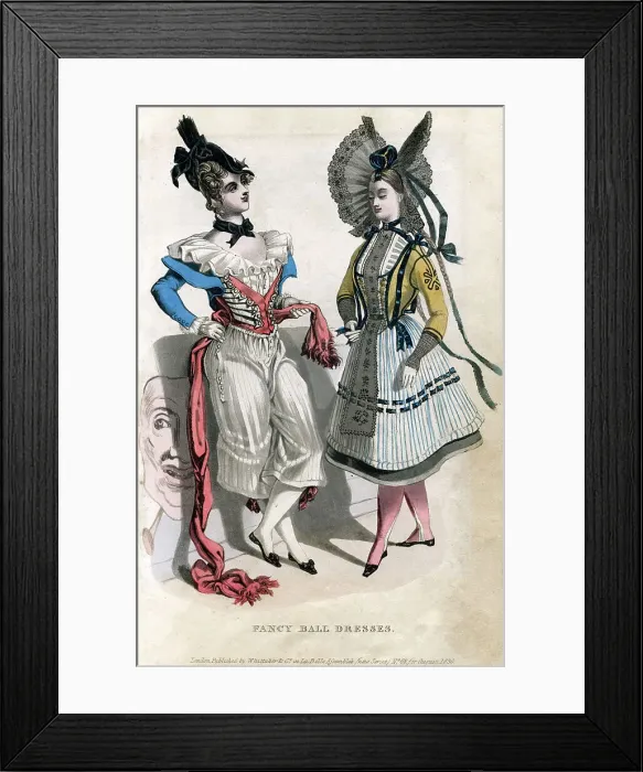 Framed Print : Fancy ball dresses, 1830 Framed Print : Fancy ball dresses, 1830
