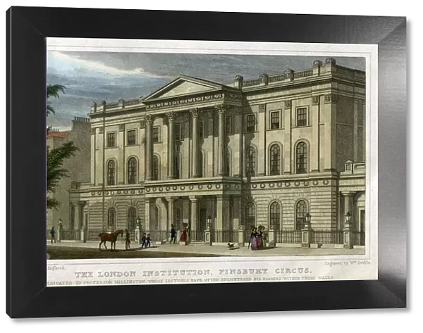 The London Institution, Finsbury Circus, London, c1827. Artist: William Deeble