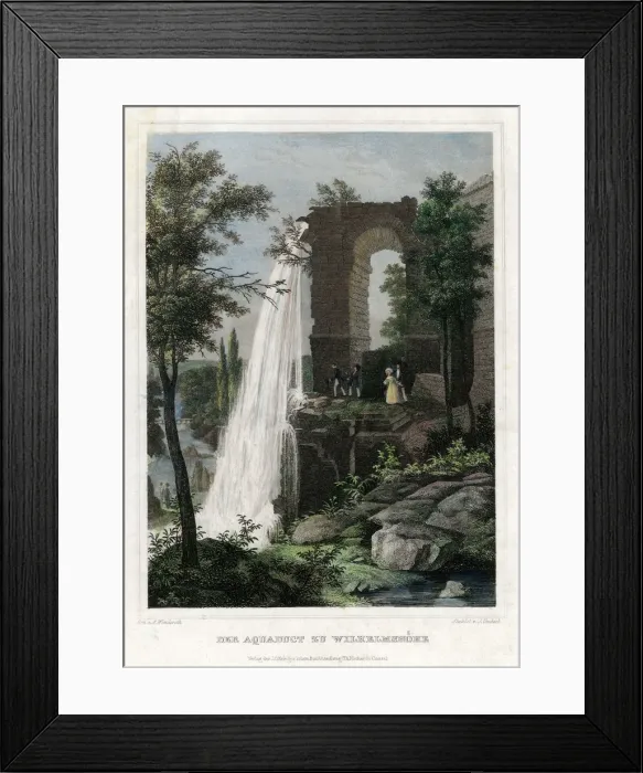 Framed Print : The aqueduct at Wilhelmshohe, Germany. Artist: J Umbach Framed Print : The aqueduct at Wilhelmshohe, Germany. Artist: J Umbach