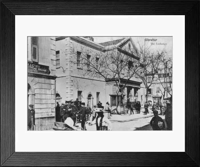 Framed Print : The Exchange, Gibraltar, 20th century Framed Print : The Exchange, Gibraltar, 20th century