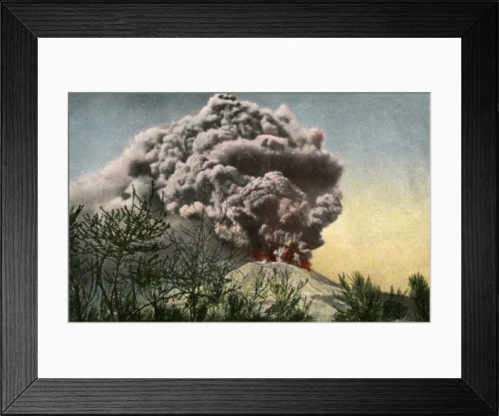 Framed Print : Eruption of Vesuvius, Italy, April 1906