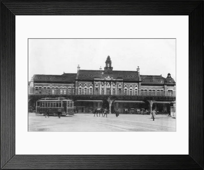 Framed Print : Railway station of Yokohama, Japan, 20th century Framed Print : Railway station of Yokohama, Japan, 20th century