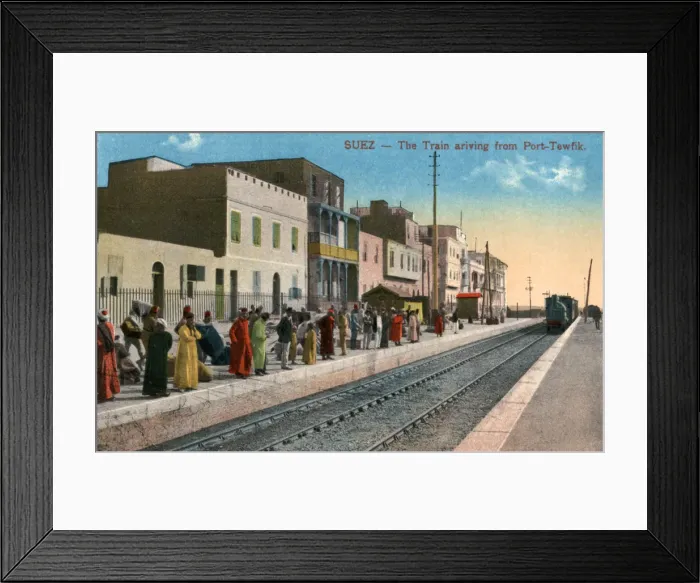 Framed Print : The train arriving from Port Tewfik, Suez, Egypt, 20th century Framed Print : The train arriving from Port Tewfik, Suez, Egypt, 20th century