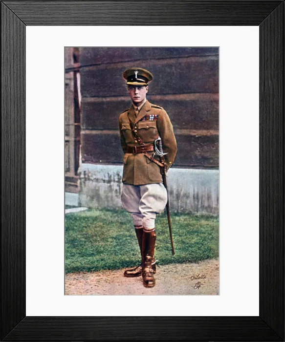 Framed Print : Edward, Prince of Wales, in army uniform, early 20th century. Artist: Tuck and Sons Framed Print : Edward, Prince of Wales, in army uniform, early 20th century. Artist: Tuck and Sons