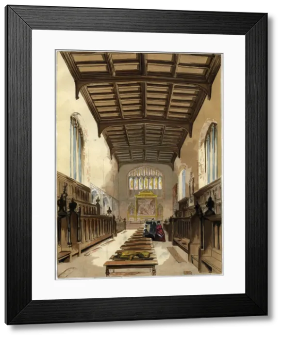 Framed Print : Interior of St Johns College Chapel, Cambridge, Cambridgeshire